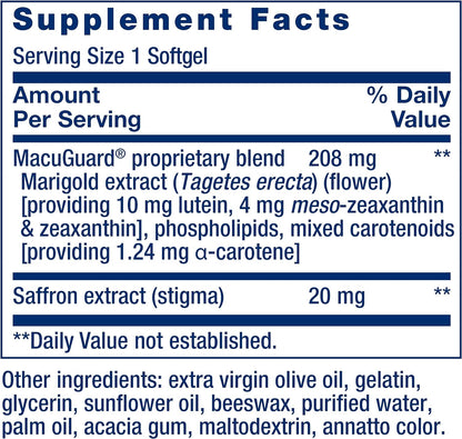 Life Extension MacuGuard Ocular Support with Saffron - Eye Health Supplement for Healthy Vision - with Lutein, Meso-zeaxanthin, zeaxanthin, Saffron - Gluten-Free, Non-GMO - 60 softgels - Eye Health Supplement for Healthy Vision with Lutein, Meso-Zeaxanthi
