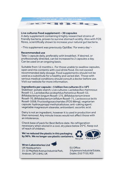 Optibac Probiotics Every Day - Digestive Probiotic Supplement with 5 Billion Bacterial
