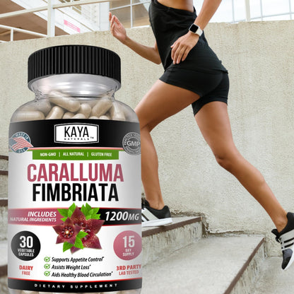 Kaya Naturals - Caralluma Fimbriata 1200mg High Potency Supplement | Maximum Strength Natural Endurance Support, Vegetarian Capsules (30 Count)