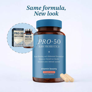 Vitamin Bounty Pro-50 - Probiotics for Women & Men - 50 Billion CFU - 13 Strains Probiotic + Prebiotic - Probiotics for Digestive Health - Delayed Release Capsules - 60 Count