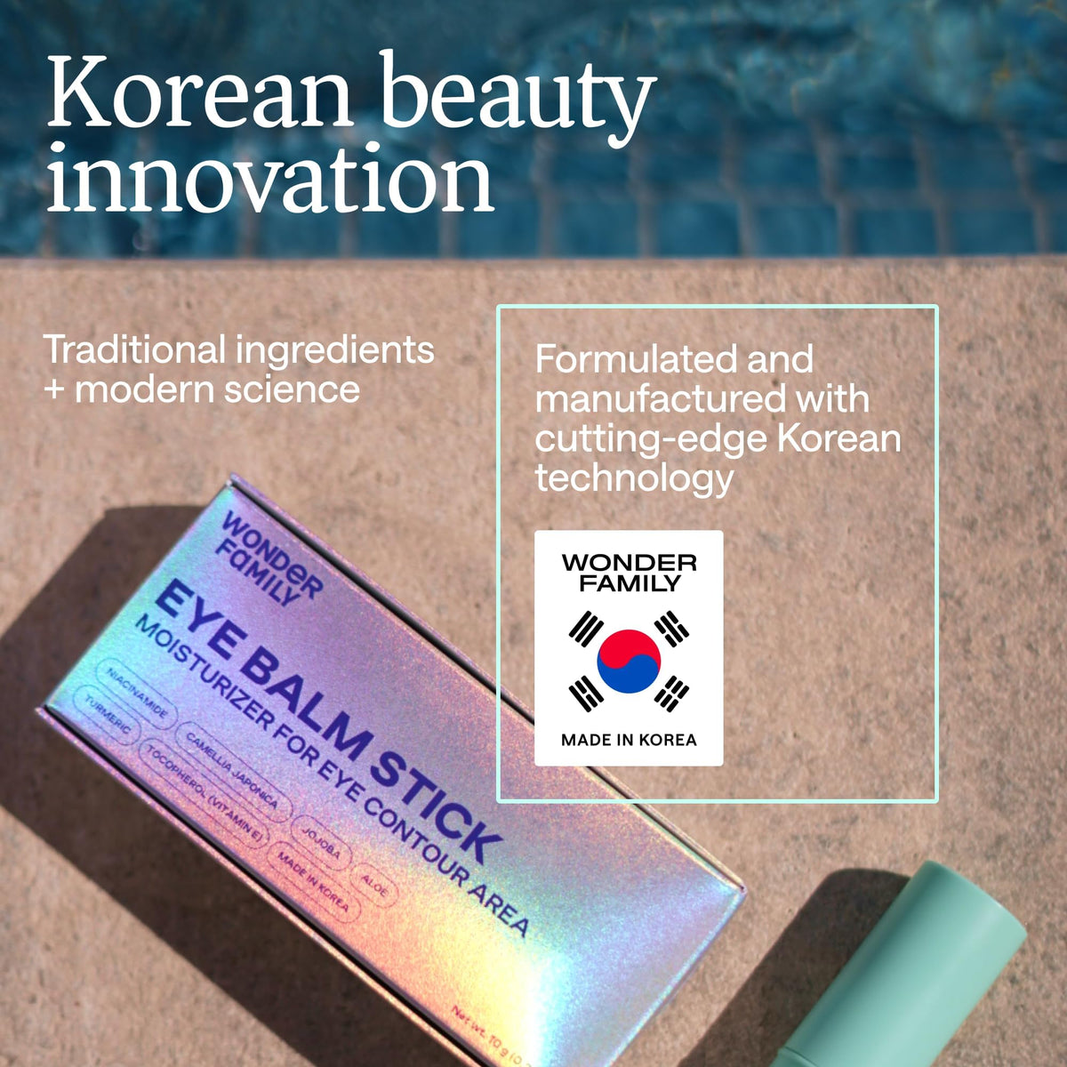 Korean Under Eye Balm Stick - Hydrating Eye Cream for Dark Circles, Puffiness & Wrinkles - Niacinamide & Vitamin E Moisturizing Stick