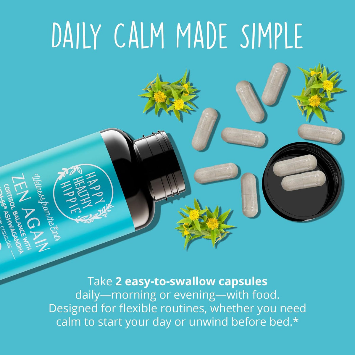 Zen Again Cortisol Supplements for Women - Stress Support Complex, 60 Ct