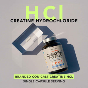 AMANDEAN Creatine HCl Pills. American Made CON-CRET. 120 Capsules. 7X Concentrated. No Bloat. Muscle, Energy, Cognitive, Recovery Support for Men & Women. Gluten Free, Non-GMO.