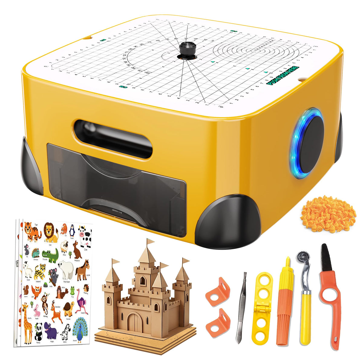 Resosese Cardboard Cutter for Kids, 160+ Pcs Kid Safe Electric Cardboard Cutting Tool Set, DIY Craft Building Tool with Overheat Protection, STEM STEAM Building Toy for Boys and Girls Ages 6+