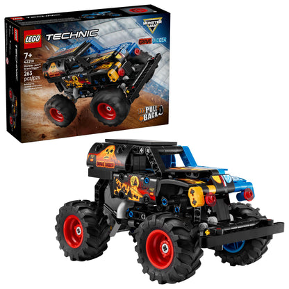 LEGO Technic Monster Jam Grave Digger Fire and Ice Building Toy for Boys & Girls - Monster Truck Toy W/Pull-Back Racing Action for Kids, Ages 7+ - Gift Idea for Birthdays - 42219