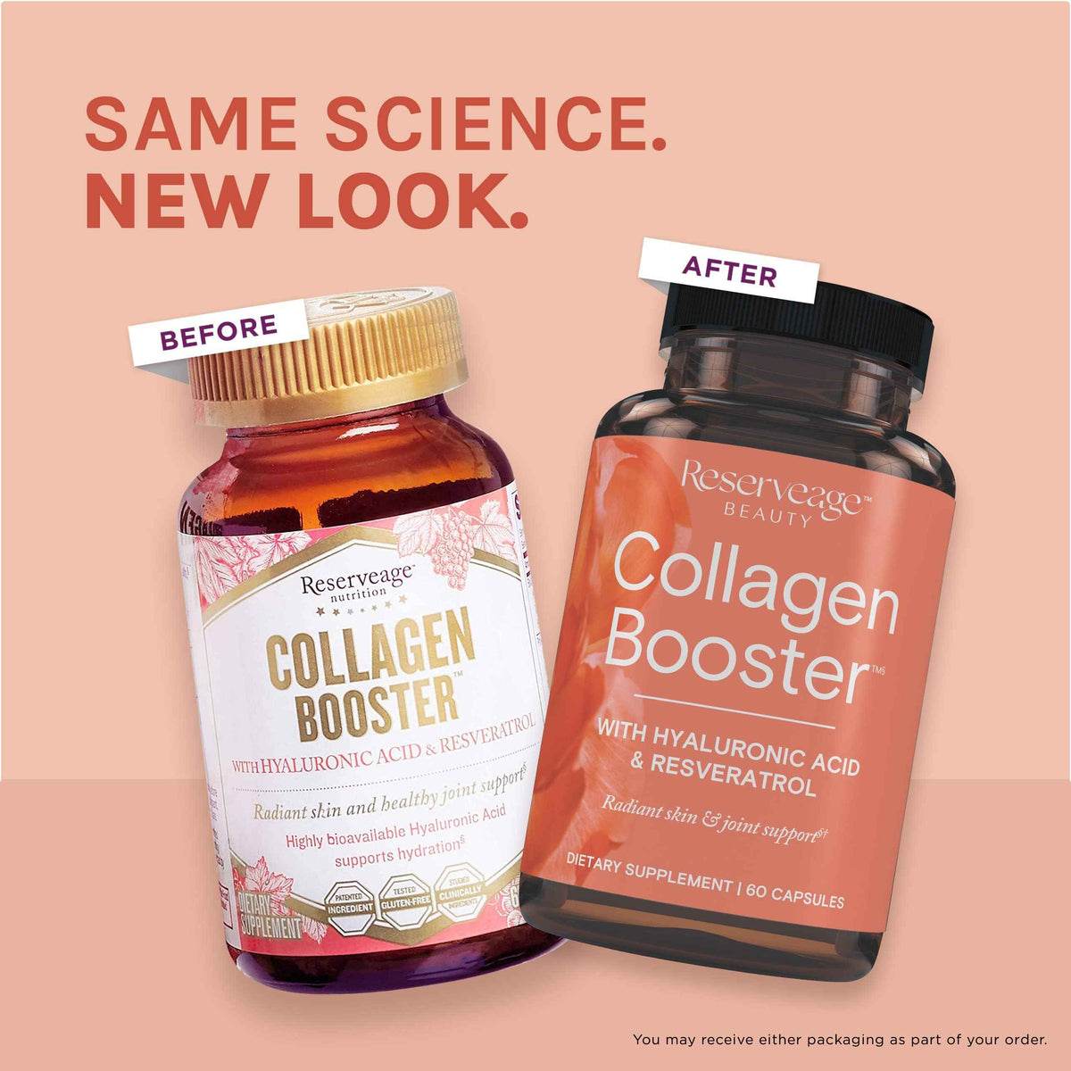 Reserveage Ultra Collagen Booster & Keratin Hair Booster - Features Dermaval, Biotin & Resveratrol - Support Hair & Skin - 60 Ultra Collagen Capsules, 60 Keratin Capsules