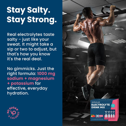 Venture Pal High Sodium Sugar Free Electrolytes Powder Packet, 16 Sticks - Hydration Packets with Vitamin, Sodium & Potassium, Zero Calories, Vegan, Keto & Paleo Friendly Electrolyte Drink Mix