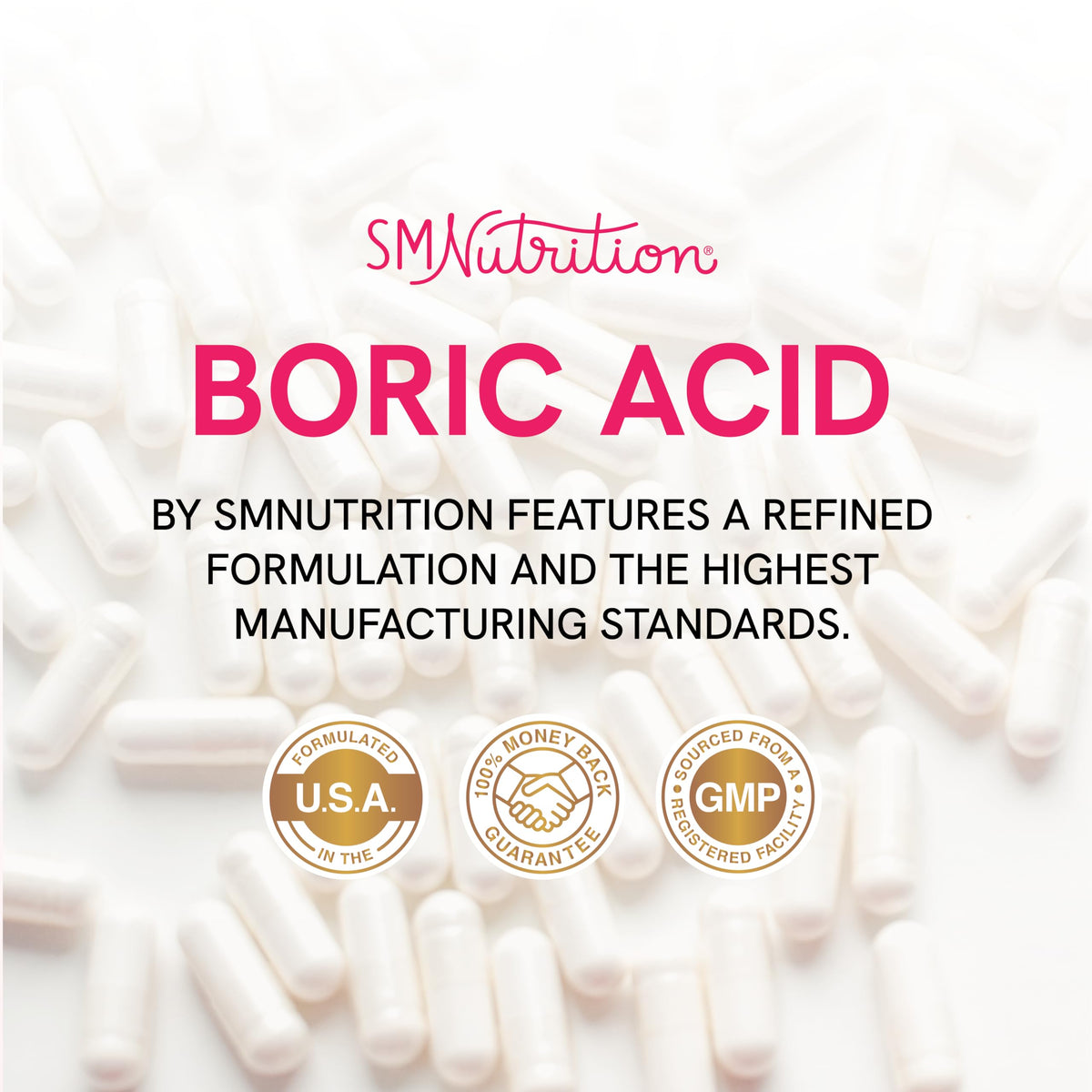 Boric Acid Suppositories for Women | 600mg | for pH Balance, Vaginal Odor & Itching | Feminine Hygiene