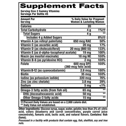 Vitafusion PreNatal Dietary Supplement, Lemon & Raspberry Lemonade Flavors 90 ea (Pack of 11)
