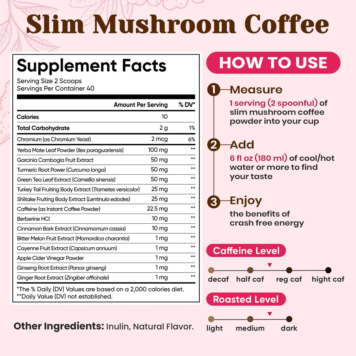 Venture Pal Mushroom Coffee, 12 Mushrooms, Focus & Digestion, 40 Servings - 12 Adaptogenic Mushrooms with Lion's Mane, Cordyceps, Reishi, Turkey Tail, Ashwagandha & Probiotics, Low Caffeine & Calories