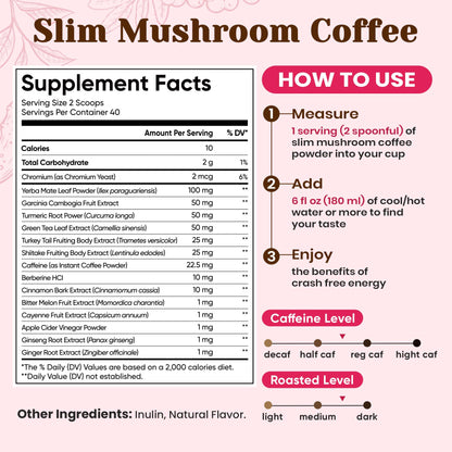 Venture Pal Mushroom Coffee, 12 Mushrooms, Focus & Digestion, 40 Servings - 12 Adaptogenic Mushrooms with Lion's Mane, Cordyceps, Reishi, Turkey Tail, Ashwagandha & Probiotics, Low Caffeine & Calories