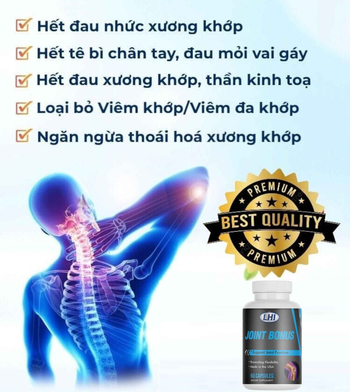 Joint Bonus Hỗ Trợ Xương Khớp (100% Authentic, Sản Phẩm Chính Hãng Tại USA)