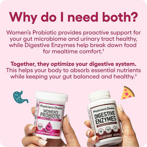 Physician's CHOICE Women’s Starter Bundle: Women’s Probiotic 30ct + Digestive Enzymes 60ct