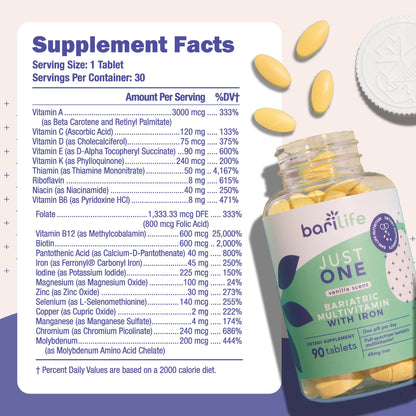Just One - Once Daily Bariatric Multivitamin with Iron (30)