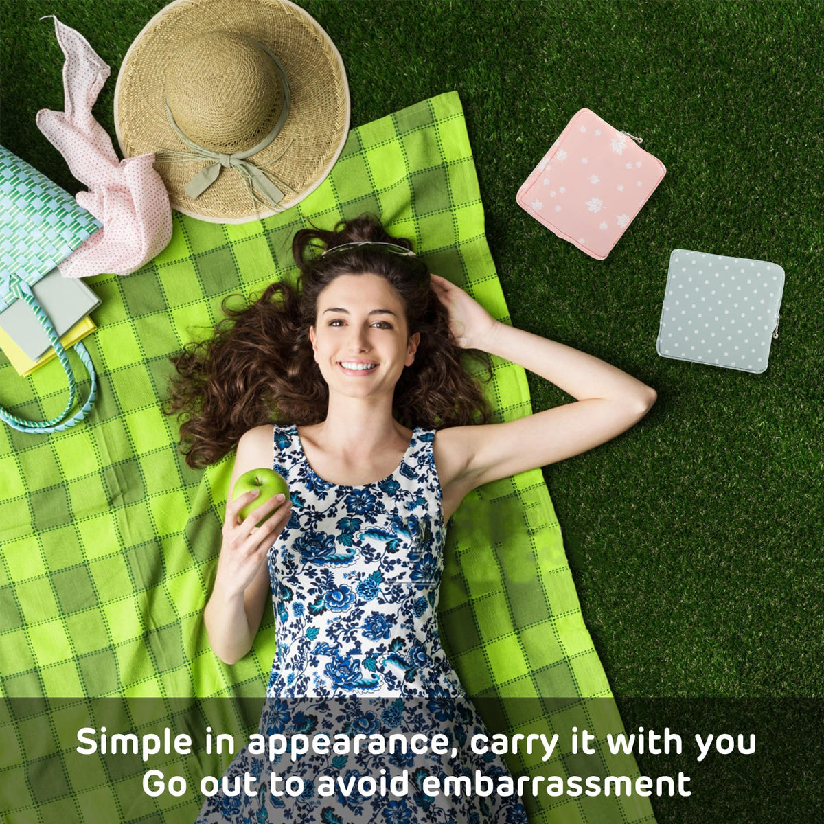 3Pcs Period Bag, Sanitary Pad Storage Bag Samll Period Pouch for Purse Cute Menstrual Period Bag