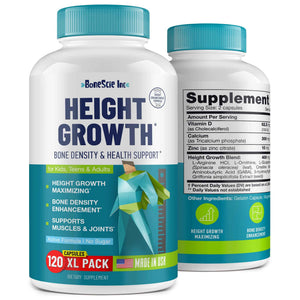 Height Growth Maximizer - Made in USA - Natural Height Increase Booster & Bone Growth Pills - Grow Taller Supplement for Adults, Teens & Kids - Vitamins for Boys & Girls to Get Taller - 120 capsules