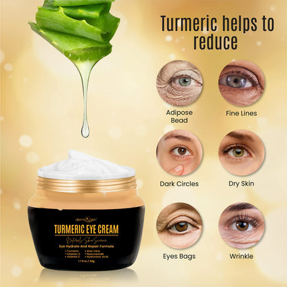 Dermaxgen Vitamin C + Turmeric Eye Cream for Dark Circles & Puffiness - Hydrating & Brightening Under Eye Treatment (1.7 fl. oz / 50ml)
