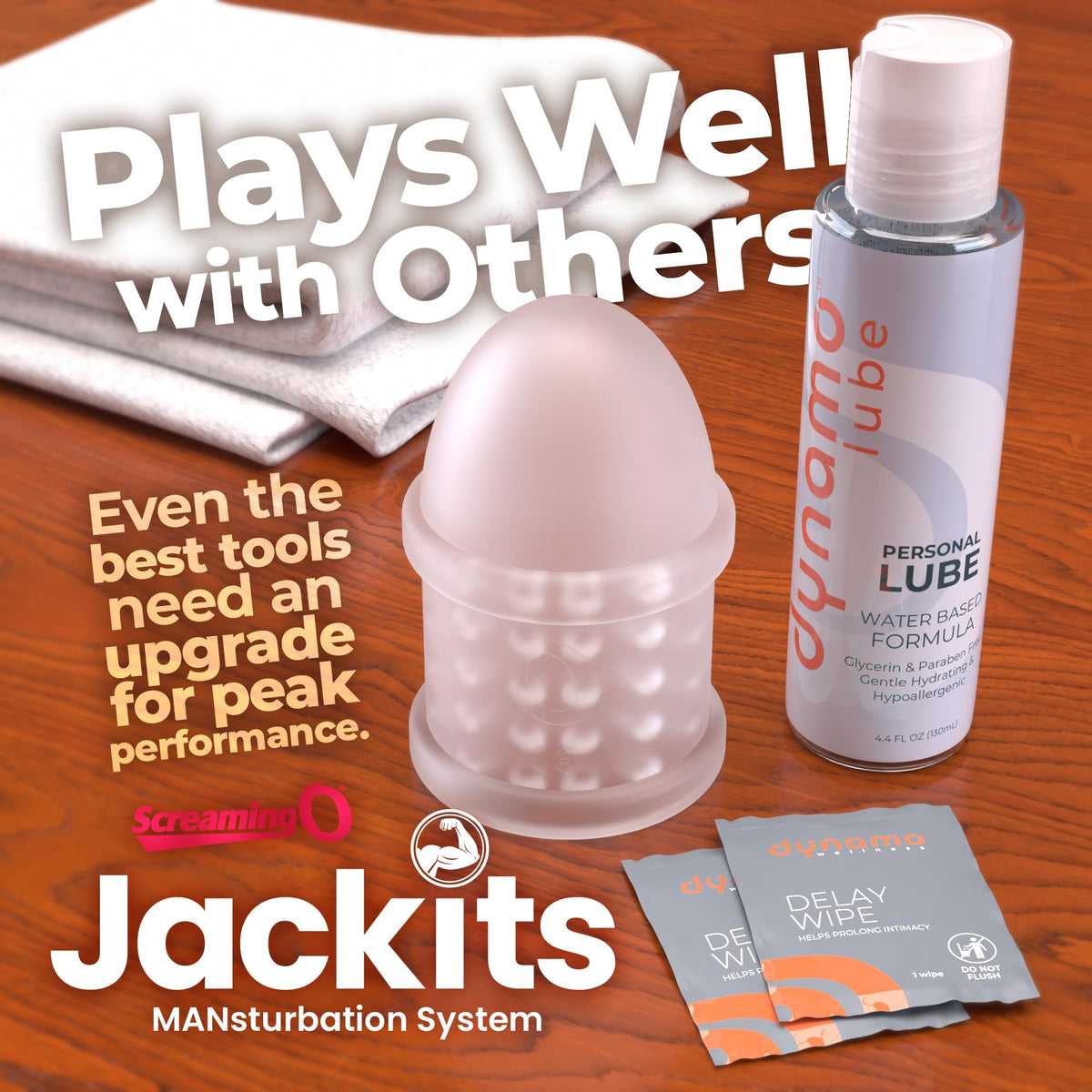 Screaming O Jackits Mansturbation Sleeve in Pop Box, Clear - Solo Toy for Men - Pleasure Enhancer - Male Sex Toy