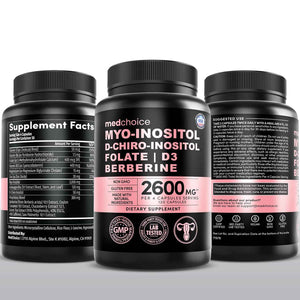 14-in-1 Women’s Inositol Complex Supplement - 40:1 Myo & D-Chiro Inositol with Folate, Vitamin D3, Zinc, Magnesium & Botanicals for Hormone