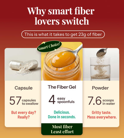 The Fiber Gel High Dietary Fiber Prebiotic Gel Formula — 100% Natural & Clean Label — Plant-Based Psyllium Husk & Inulin Complex — Keto Friendly, Vegan, No Added Sugar — Mango&Pineapple, 16 oz