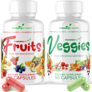Daily Fruits and Veggies Supplement - 180 Capsules for 30 Days, Non GMO & Gluten Free Superfood with Natural Vitamins - Powered by Plants, 2-Pack POWERED X PLANTSBuy Supplements Australia