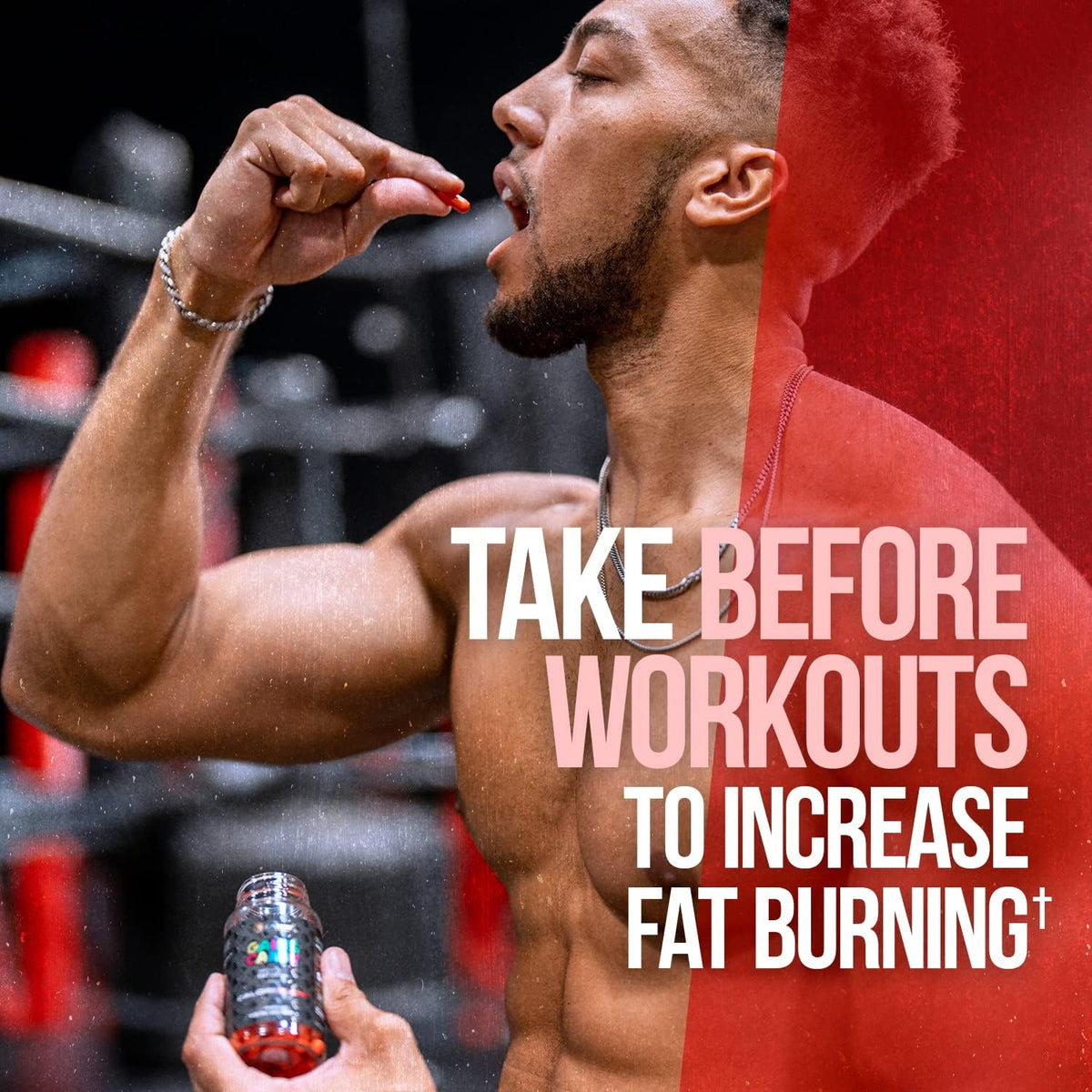 ALPHA LION Gains Candy, Supplement Pills that Support Weight Loss, Appetite Suppressant, Keto-Diet Friendly, Decrease Body Fat, Upgrade Energy & Workout Performance, 60 Capsules (MitoBurn)