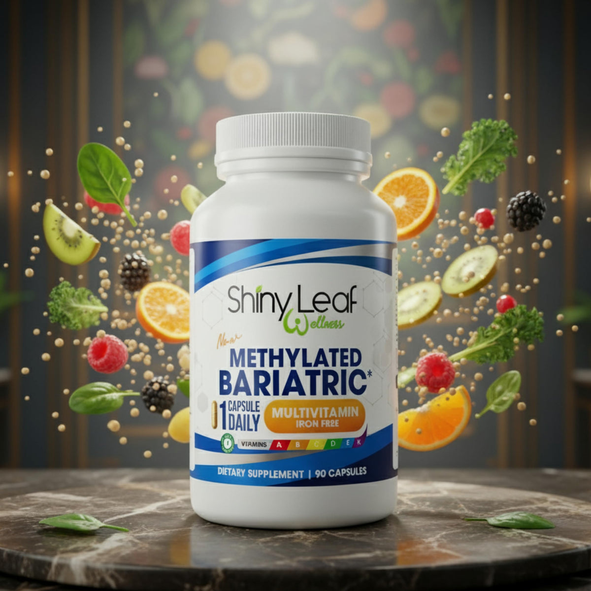 Shiny Leaf Bariatric Multivitamin Without Iron, Methylated B12, 90 Count