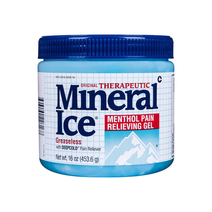 Mineral Ice - Original Therapeutic Menthol Pain Relief Gel. Greaseless with "Deepcold" Pain Reliever. Provides Cooling & Penetrating Relief for Arthritis, Simple Backache, Strains & Sprains (16 Ounce)