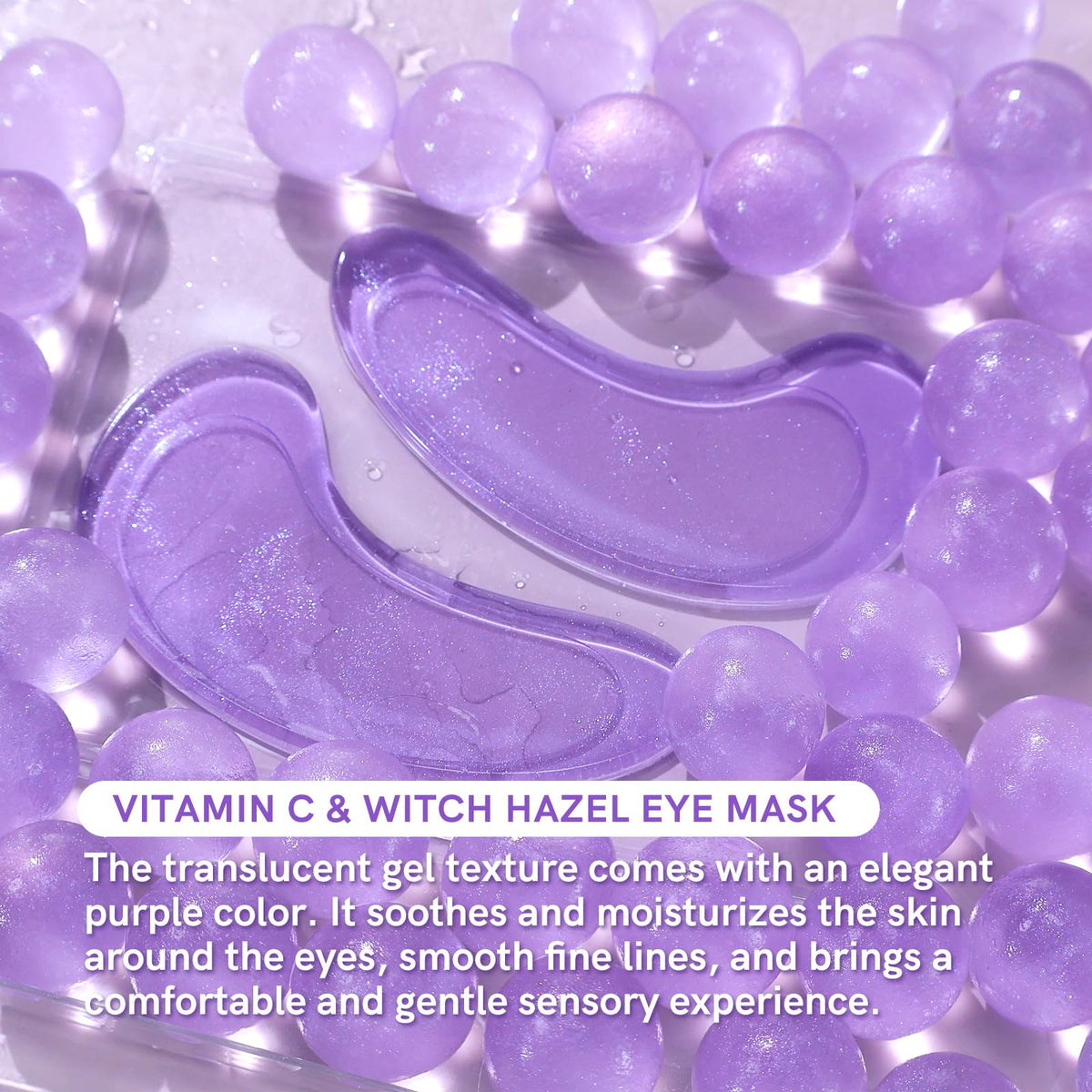 PEAUAMIE Under Eye Patches (30 Pairs) – Brightening Vitamin C & Soothing Witch Hazel Eye Mask for Dark Circles & Puffiness
