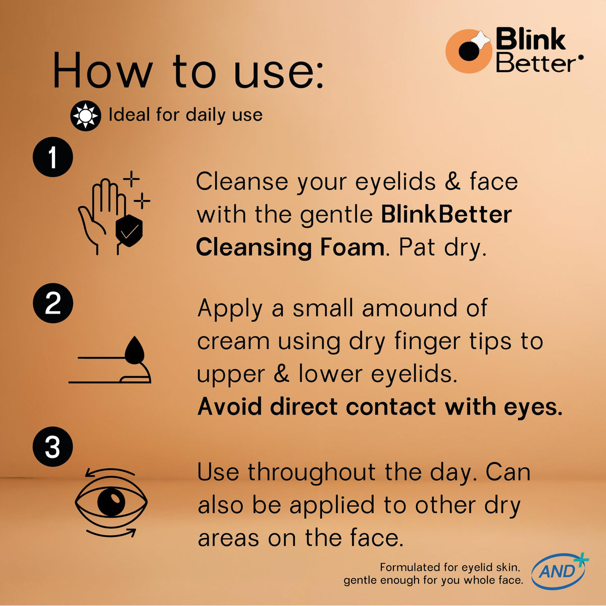 BlinkBetter BetterLids Restore Eyelid Cream - Hydrating Barrier Support for Dry, Red & Sensitive Eyelids - 3% Oat & Ceramides (1 fl oz.)