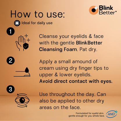 BlinkBetter BetterLids Restore Eyelid Cream - Hydrating Barrier Support for Dry, Red & Sensitive Eyelids - 3% Oat & Ceramides (1 fl oz.)