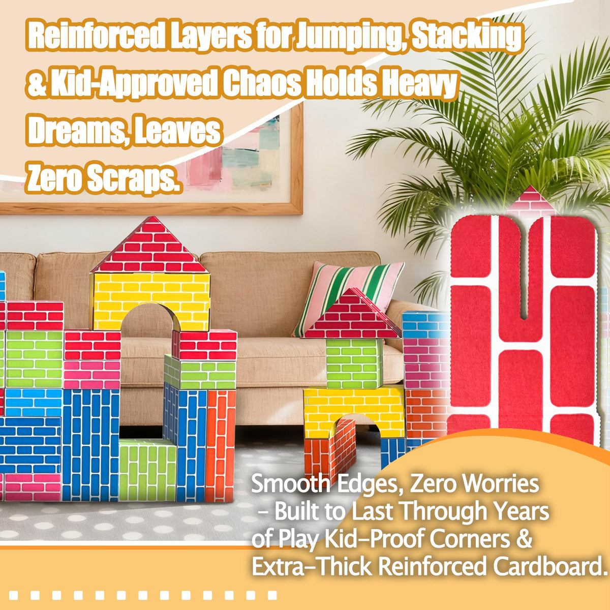 Cartboatoy Cardboard Building Blocks for Kids 36pcs: Jumbo Gifts Heavy Duty Develop Creative Thinking Spatial Reasoning Easy to Assemble