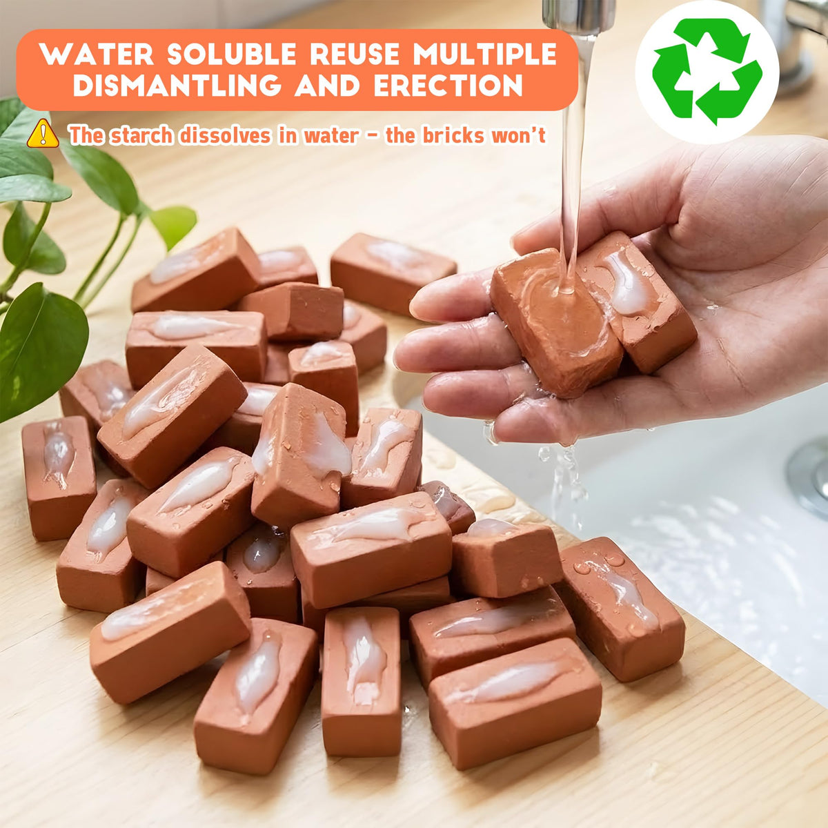 ROHSCE House Building Set for Kids 4+, Mini Brick Construction Kit with Mortar, STEM Architecture Blocks, Reusable DIY Projects, Creative Birthday Gift