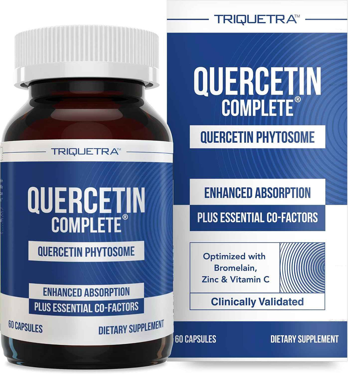 Quercetin Complete Quercetin Phytosome with 50X Higher Absorption - Most Effective Form of Quercetin - Enhanced with Bromelain, Zinc & Vitamin C (60 Capsules)
