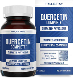 Quercetin Complete Quercetin Phytosome with 50X Higher Absorption - Most Effective Form of Quercetin - Enhanced with Bromelain, Zinc & Vitamin C (60 Capsules)