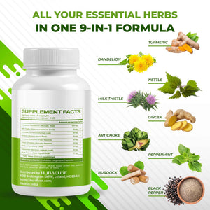 Dandelion Milk Thistle Artichoke Burdock Turmeric - Support Liver Health, Support Digestive Aid