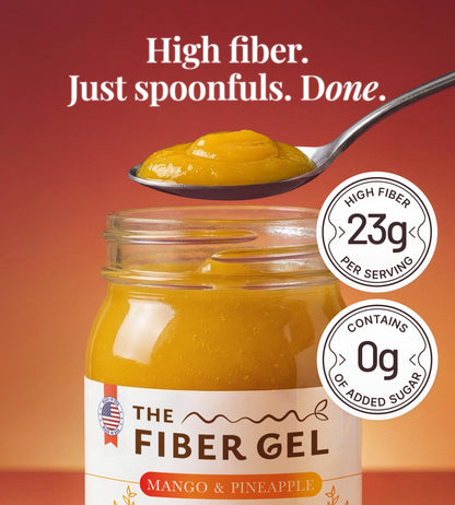 The Fiber Gel High Dietary Fiber Prebiotic Gel Formula — 100% Natural & Clean Label — Plant-Based Psyllium Husk & Inulin Complex — Keto Friendly, Vegan, No Added Sugar — Mango&Pineapple, 16 oz