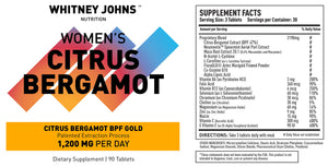 Whitney Johns Citrus Bergamot for Women, Clinically Tested Bergamot Supplement Specifically Formulated for Womens Health and Wellness, Antioxidant, 1200mg, 90 Tablets Whitney JohnsBuy Supplements Australia