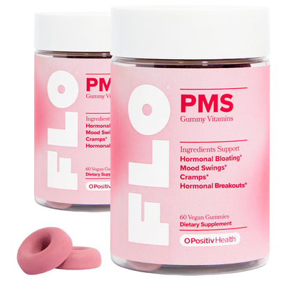FLO PMS Gummies for Breakouts, Bloating, Cramps, & Mood - 30-Day Supply