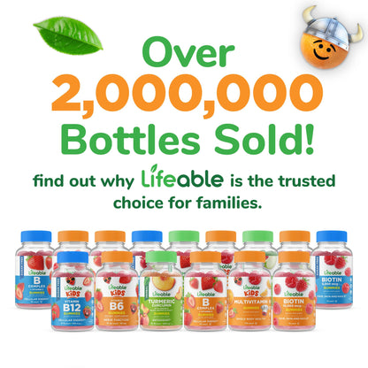 Lifeable Sugar Free Prebiotic Kids Fiber Gummies | 4g Fiber for Kids | Great Tasting Vegetarian Fiber Supplements for Kids | for Digestive Health | Fiber Gummies for Kids | 90 Probiotics Gummies