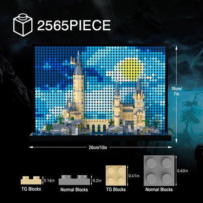 TG BLOCKS Micro Brick Magic Castle Building Set: 3D Wall Art | 2-in-1 Home Decor Model | Creative Castle & Painting Display | DIY Gift Idea Building Toy for Teens Ages 8+ Kids, Adults