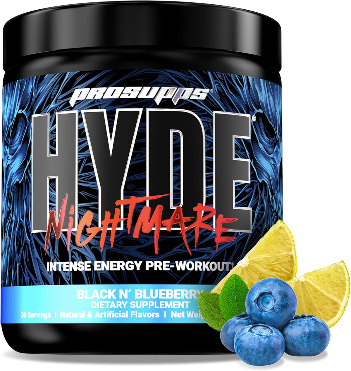 PROSUPPS Hyde Nightmare Intense Energy Pre-Workout, Black N' Berry, and Creatine 300 Bundle