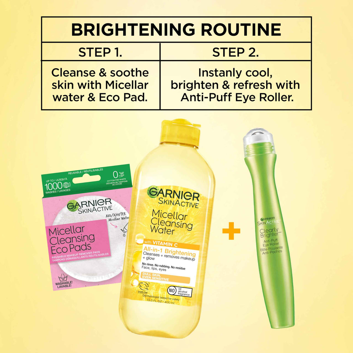 Garnier Clearly Brighter Anti-Puff Eye Roller, Dark Circles Under Eye Treatment with Caffeine and Vitamin C, 0.5 Fl Oz (15mL)