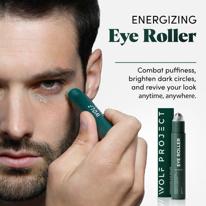 WOLF Project Under Eye Roller – Caffeine, Vitamin C & Peptides Eye Serum for Dark Circles, Puffiness & Fine Lines