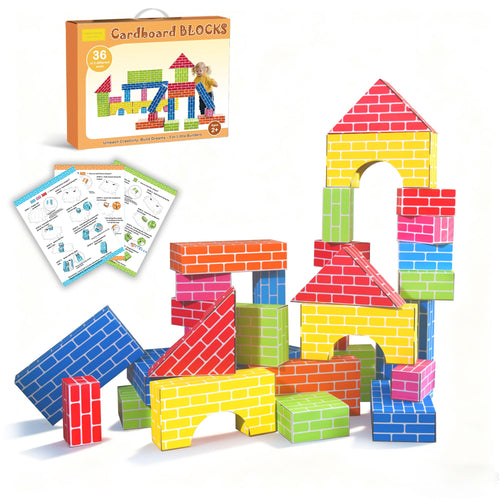 Cartboatoy Cardboard Building Blocks for Kids 36pcs: Jumbo Gifts Heavy Duty Develop Creative Thinking Spatial Reasoning Easy to Assemble