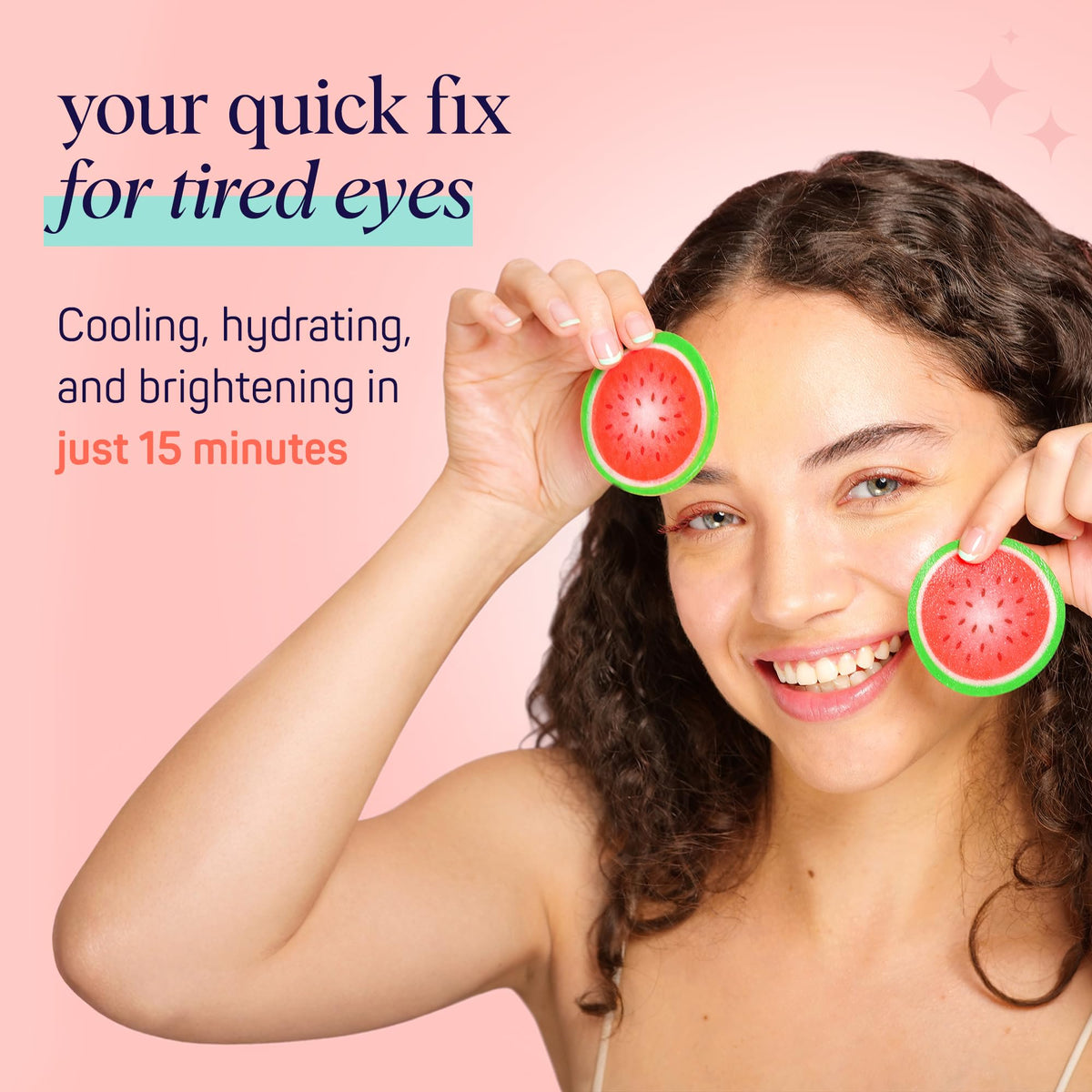 SpaLife Watermelon Cooling Eye Pads – 48 Hydrating Under Eye Patches for Puffiness, Dark Circles & Tired Eyes