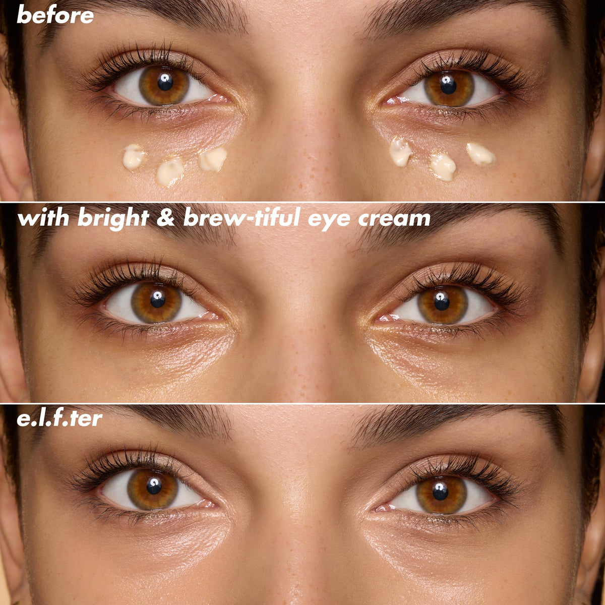 e.l.f. SKIN Bright + Brew-tiful Eye Cream Mini - Travel Size Caffeine Eye Treatment for Dark Circles & Puffiness (Vegan & Cruelty-Free)