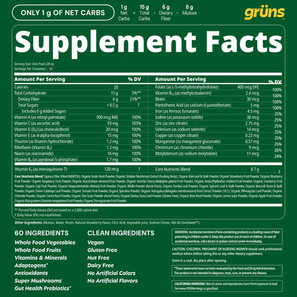 Adult Greens Gummies Sugar Free Multivitamin & Prebiotic Fiber, 10 ct