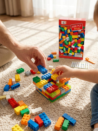 1000 PCS Classic Building Blocks Set, Safe ABS STEM Educational Construction Toy Gift for Kids Ages 3+