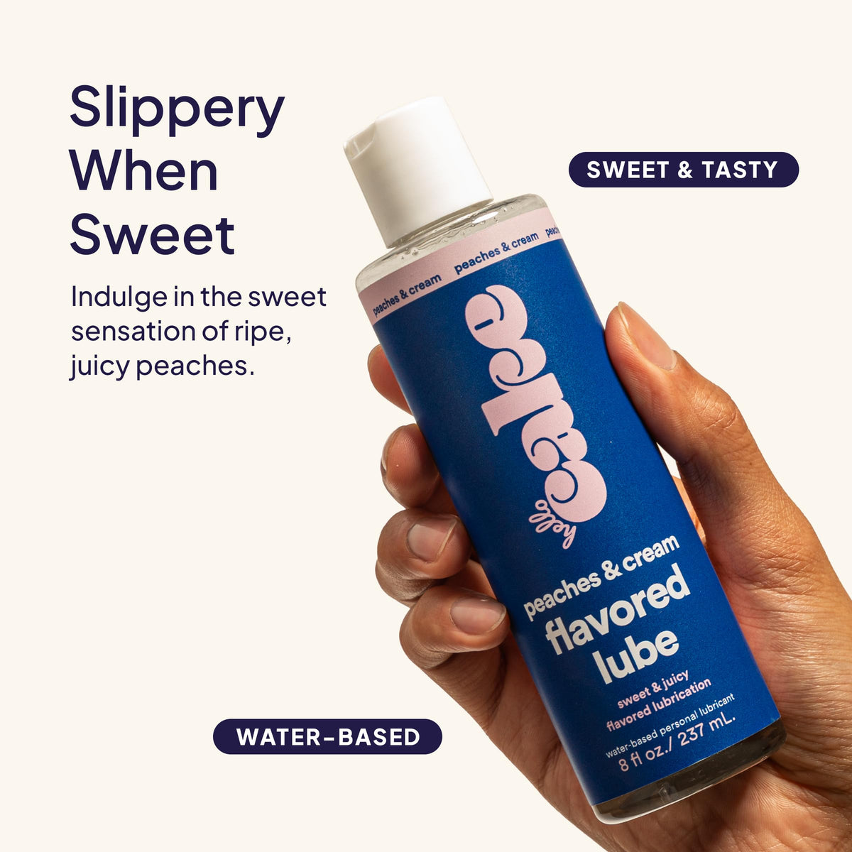 Hello Cake Peaches & Cream Flavored Personal Lubricant, 8 fl oz